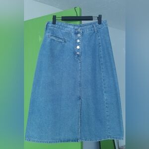 Blue Denim A-Line Skirt